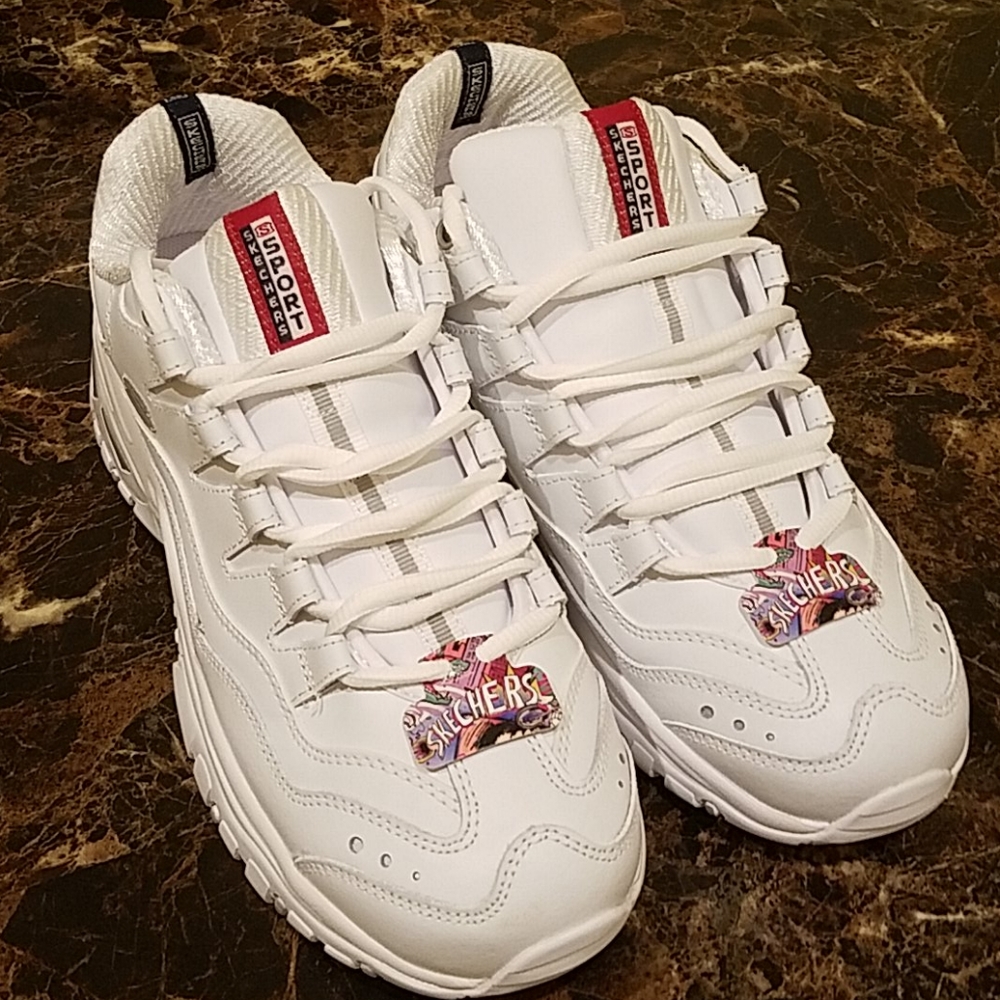 Skechers white sneakers